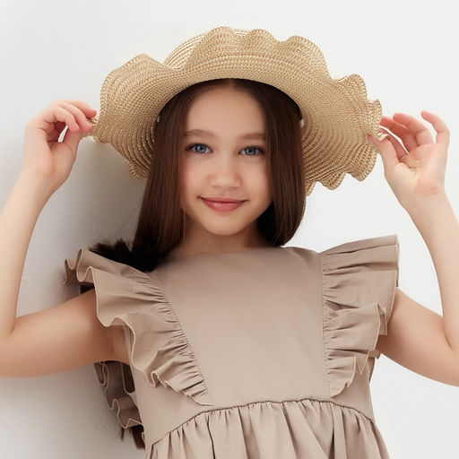 Шляпа для девочки с бантом MINAKU, размер 52, бежевая