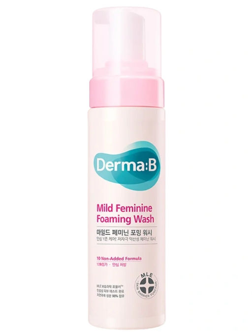 Derma:B Mild Feminine Foaming Wash, 200ml - Слабокислотная очищающая пенка для интимной гигиены
