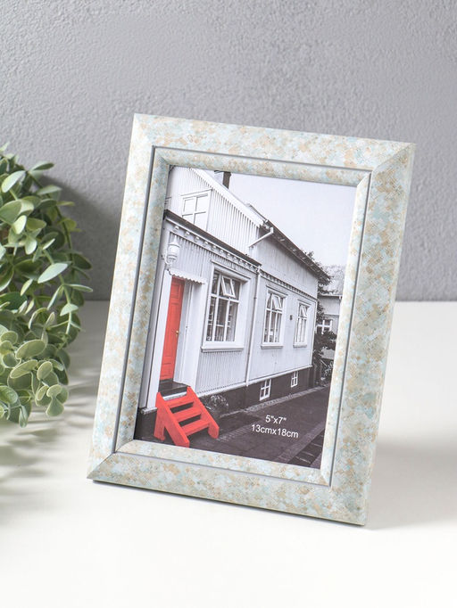 Фоторамка пластик 13х18 см "Марокканская мозаика" оттенки голубого 23х18х2 см