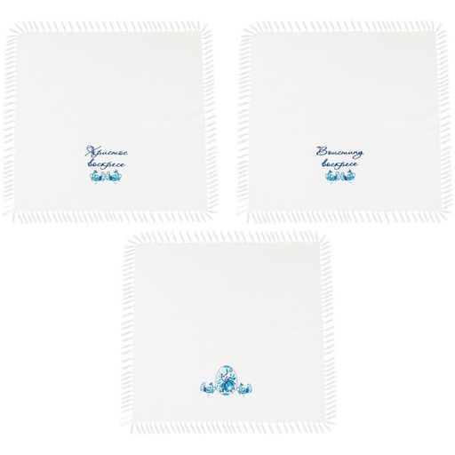 НАБОР САЛФЕТОК ПАСХАЛЬНАЯ КОРЗИНА, 40Х40, 3ШТ, БЕЛЫЙ, ВЫШИВКА, 100 - Lefard фото 2