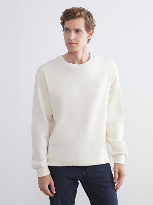 Bisiklet Yaka Erkek Sweatshirt