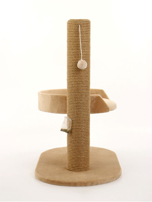 Когтеточка «АЛЬФА», с лежанкой, джут, 62×35×62, бежевый
