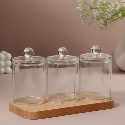 Органайзер для ватных палочек и дисков, с крышкой, 3 секции, 29×7×7 см, прозрачный