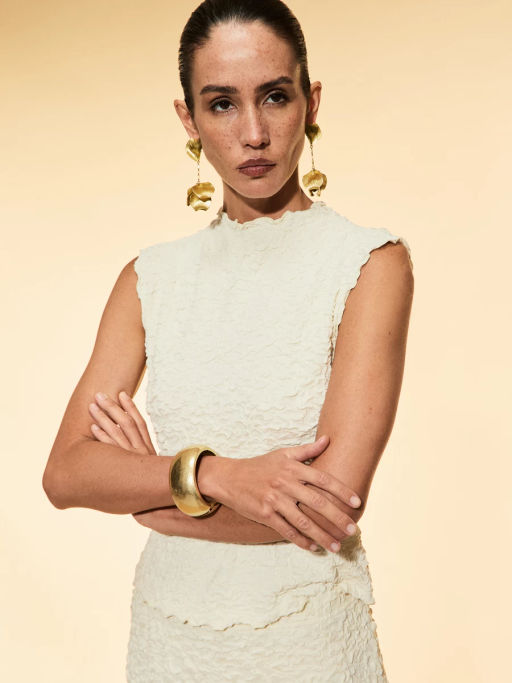 Облегающий топ из жатой вискозы ZR2605023403-3 / Zarina