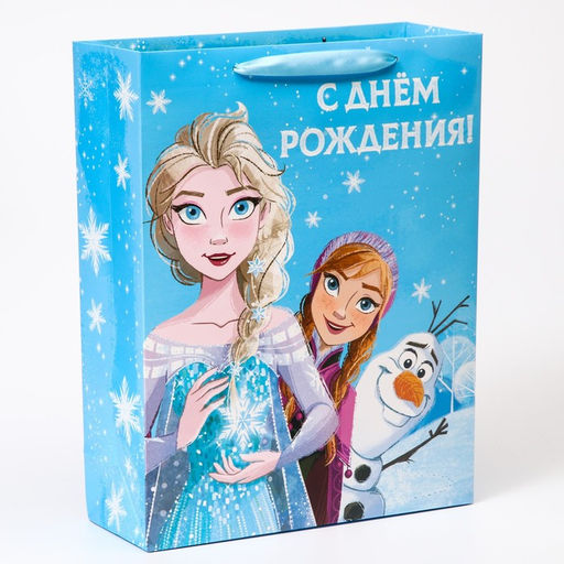 Пакет подарочный «С днём рождения», 31×40×11 см, упаковка, Холодное сердце