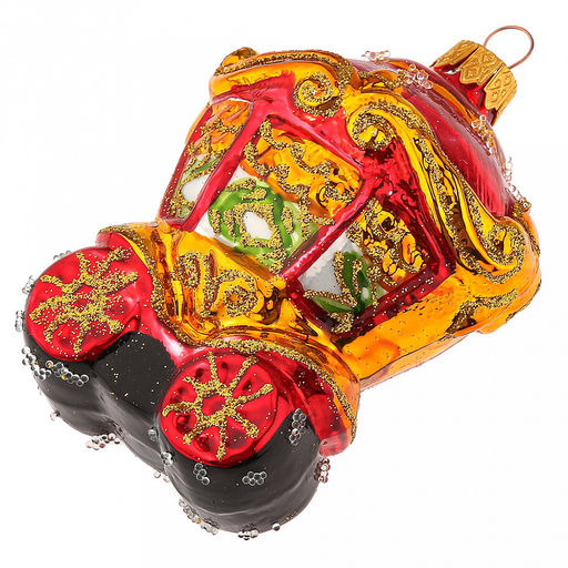 Елочная игрушка фигурка стеклянная Сказочная карета h10,5см, ручная художественная роспись, подарочная упаковка (Россия) - Домашняя мода фото 10