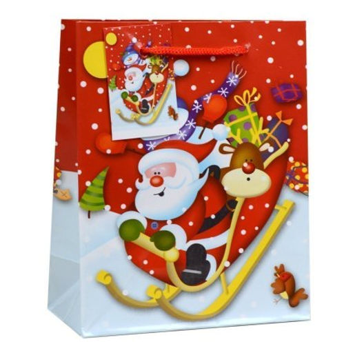 Цена за 12 шт. Пакет подарочный 12х15х6 Новый год / 16023 /уп 12/2400/ микс - Галеонтрейд фото 9