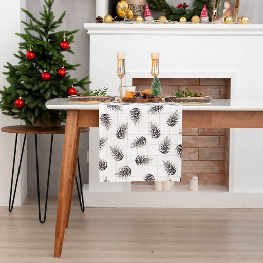 Дорожка на стол новогодняя Этель Merry Christmas 40×146 см, 100% хлопок, саржа 190 г/м², белая