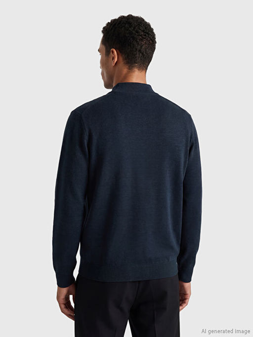 Dik Yaka Erkek Fermuarl? Sweatshirt - Waikiki фото 3
