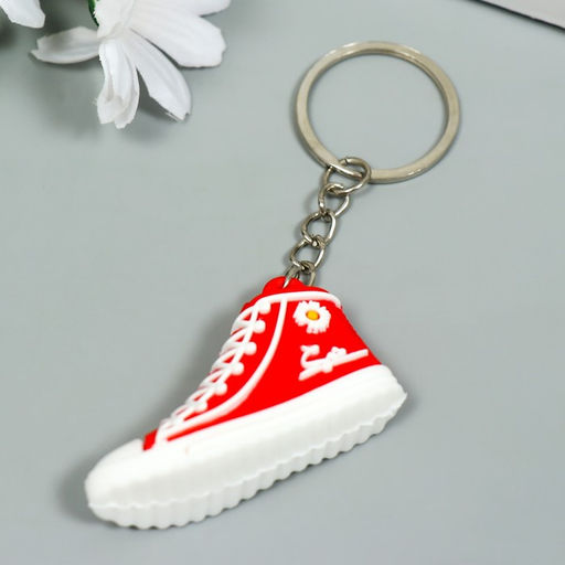 Цена за 12 шт. Брелок резина "Яркий кед с ромашкой" МИКС 5х3 см