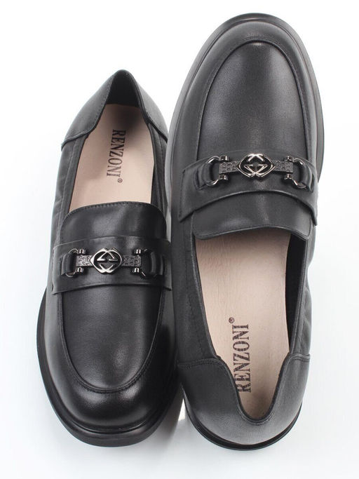 03-DEB104-1 BLACK Лоферы женские (натуральная кожа)