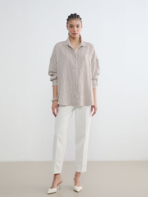 ?izgili Oversize Kad?n G?mlek