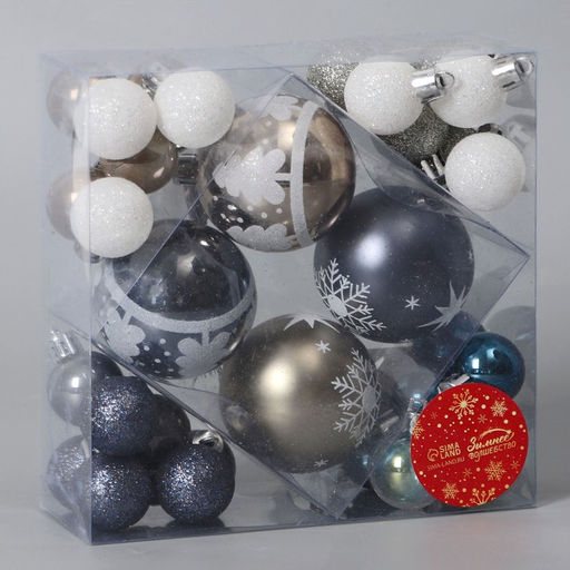 Ёлочные игрушки Морозное утро, шары новогодние, d=3 см, d=6 см, набор 32 шт., МИКС - Зимнее волшебство фото 4