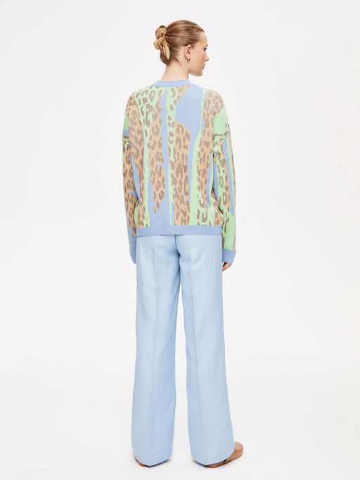 Джемпер с жаккардом леопард 421.070407/Голубой - Seven senses фото 5