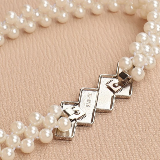 Подхват для штор Геометрия, жемчуг на резинке, 2,2 7,5 см, 2 45 см, цвет белый - Арт узор фото 3