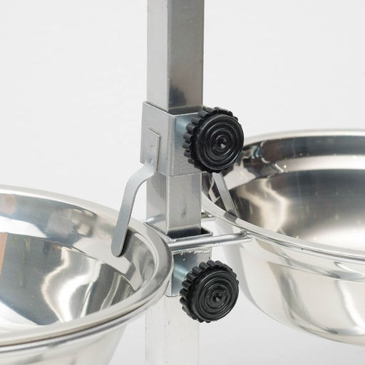 Подставка с мисками, 2 х 1,5 л, высота 50 см, разборная с верхним фиксатором, хром - Пижон фото 3