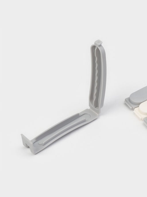 Цена за 2 шт. Зажимы для пакетов Доляна, пластик, 7×7.5×1.5 см, набор 5 шт., белые/серые