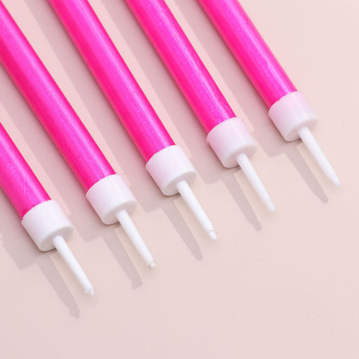 Свечи для торта «Манхеттен», 9 см, 8 шт., 24 мин, розовый металлик