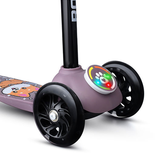 Самокат трёхколёсный ROCKET колёса световые PU, цвет коричневый