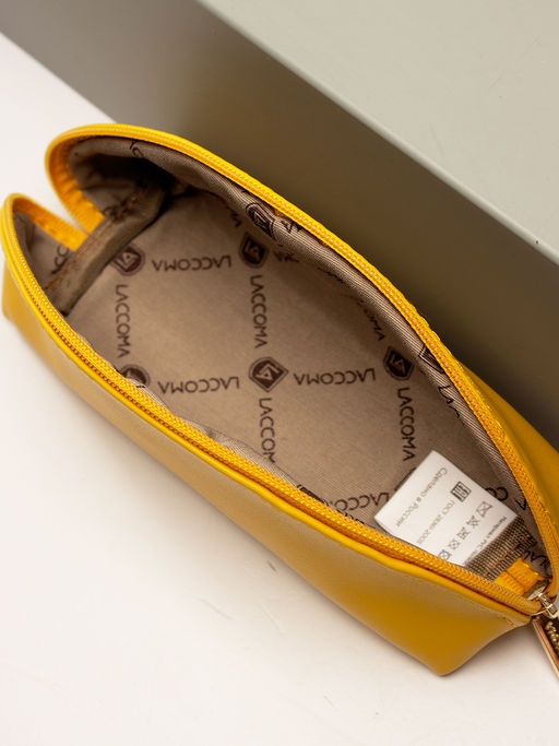 LACCOMA косметичка Анетта-826-желтый эко кожа хлопок  фото 4