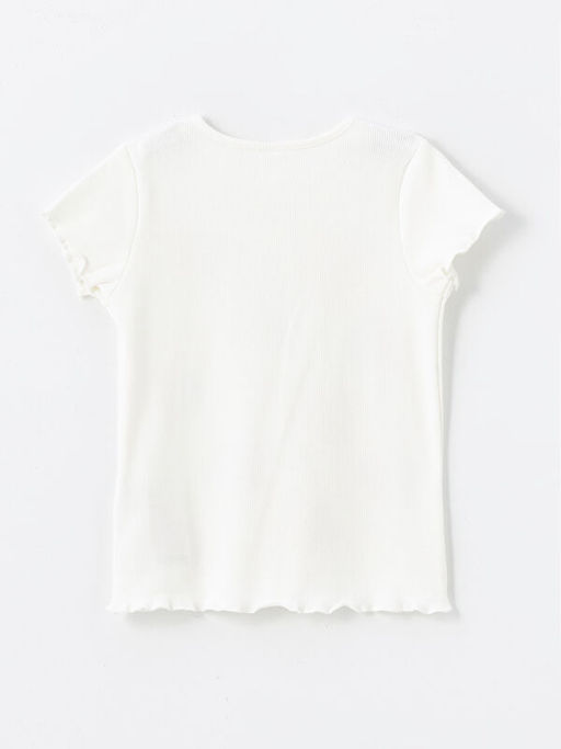 Bisiklet Yaka K?sa Kollu Bask?l? K?z Bebek Ti??rt - Waikiki фото 2