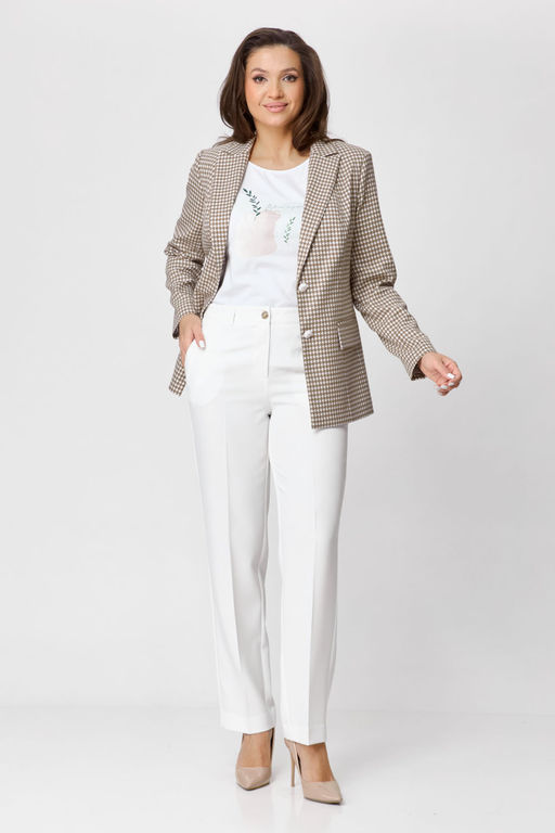 Жакет БелЭльСтиль 412 бежевый гусек фото 3