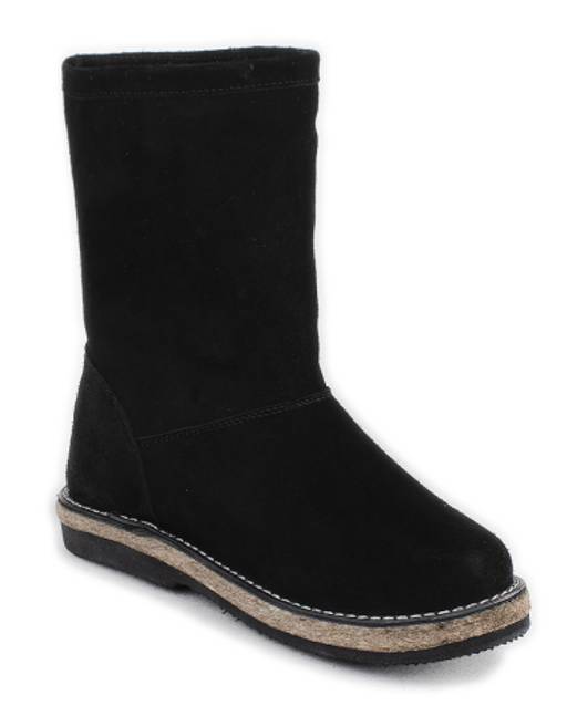 Полусапоги женские на войлочной подошве. Черные. Замша. Подклад овчина. - Roshva фото 4