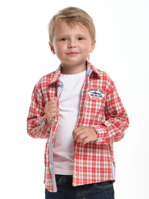 Рубашка в клетку классический стиль UD 7976 клетка желтая - Mini maxi фото 13