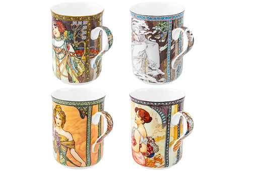 Набор 4 кружек 350 мл 10,8*7,5*10,5 см Времена года, NEW BONE CHINA - Elan gallery фото 5