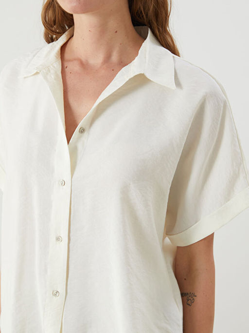 Oversize Modal Kar???ml? Kad?n G?mlek