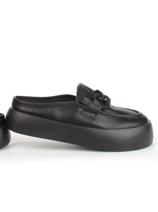 07-DJ45-2 BLACK Лоферы женские без задника (натуральная кожа) - Фабричный китай фото 13