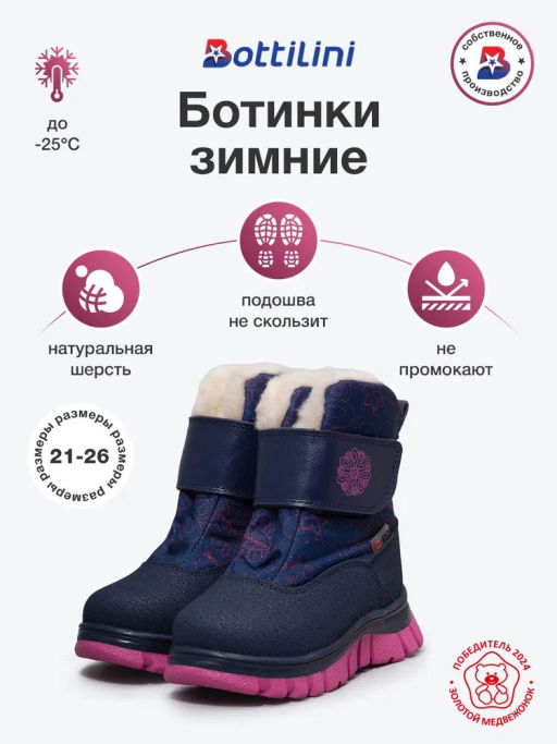 BO-328(42) Ботинки цвет фиолетово-розовый (шерсть) - Bottilini фото 8