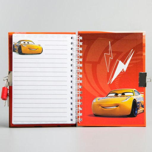 Записная книжка на замочке А6, 50 листов, Тачки - Disney фото 3