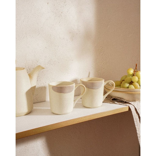 Набор кружек SL Home Волны Сардинии, 400 мл, фарфор, 2 шт., бежевый