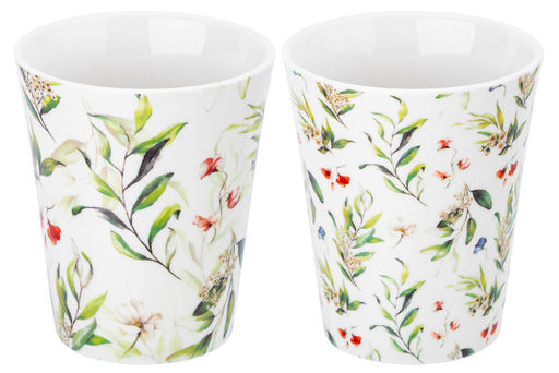 Набор 2 кружек 350 мл 12*9*11 см Зеленые веточки NEW BONE CHINA - Elan gallery фото 5