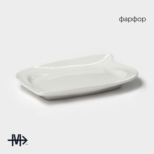 Блюдо фарфоровое Magistro «Либретто», 14×9,5 см, цвет белый