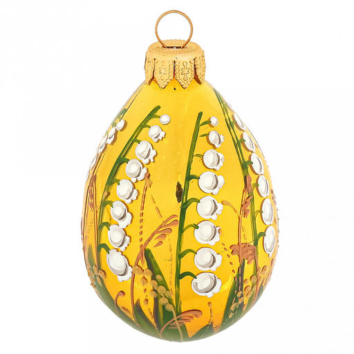 Елочная игрушка фигурка стеклянная Капелька 1-1 д5,4см, h8,5см, ручная художественная роспись, подарочная упаковка (Россия)