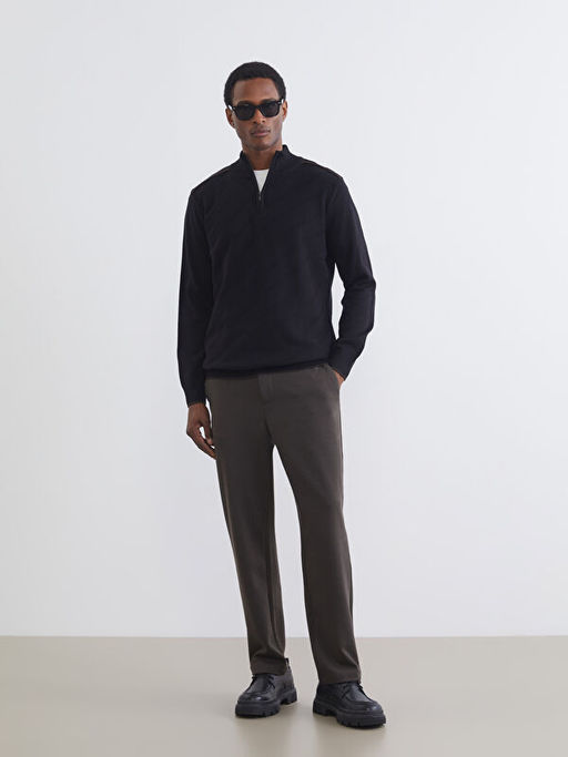 Dik Yaka Erkek Triko Kazak