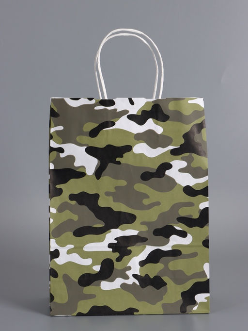Пакеты подарочные крафт «23 Февраля», камуфляж, 24×10.5×32 см, набор 4 шт.