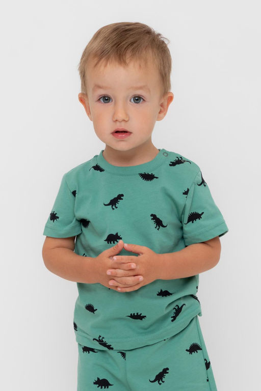 Crockid _ КР 302737/малахитово-зеленый,дино к558 фуфайка (футболка) д/мал яс  фото 3