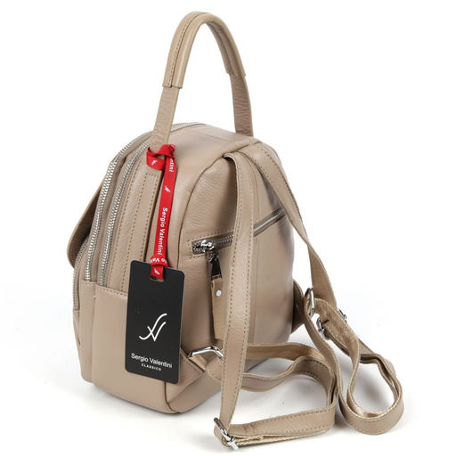 Женский кожаный рюкзак SV-13062 Хаки - Sergio valentini фото 3