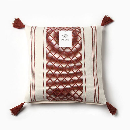 Наволочка декоративная Этель сканди 45*45 см бордо, 100% п/э  фото 4