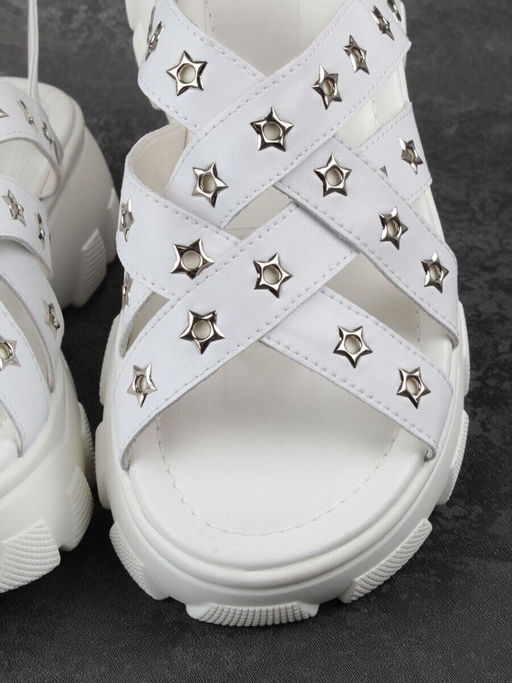 08-PEAG47-1 WHITE Босоножки женские (натуральная кожа)