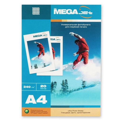 Фотобумага для цв.струй.печ. ProMega (А4, 240г, глянцевая) пачка 20л