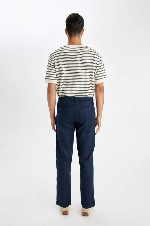 Укороченные льняные брюки с двойными штанинами - Defacto фото 8