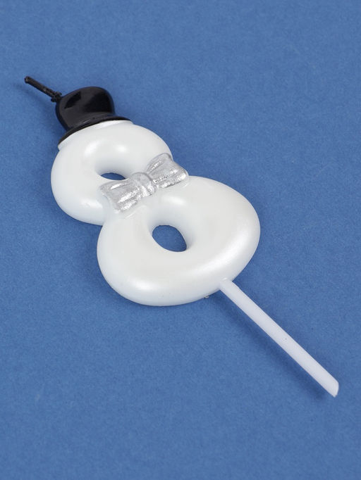 Цена за 3 шт. Свеча для торта «Джентельмен», цифра 8, белая