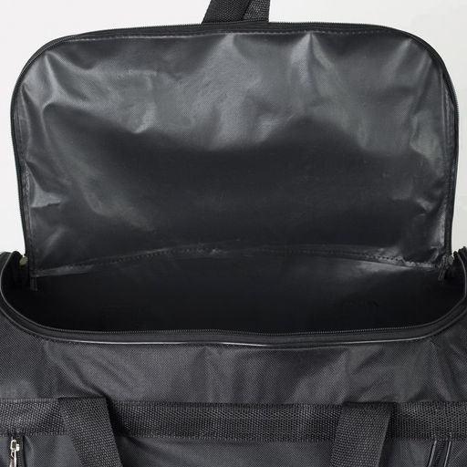 Сумка дорожная, 3 отдела на молниях, наружный карман, длинный ремень, цвет чёрный - Simaland фото 6