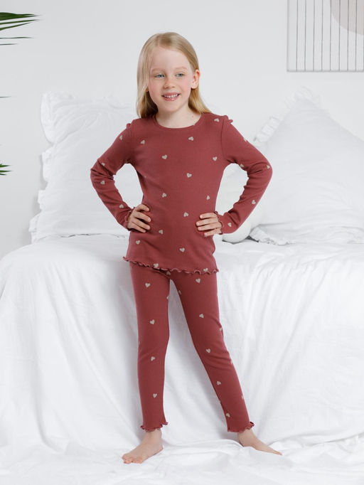 К 1618/шоколадный десерт,сердечки пижама дет