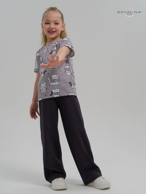 Костюм Лето котейки на сером-фуме - Sovalina фото 2