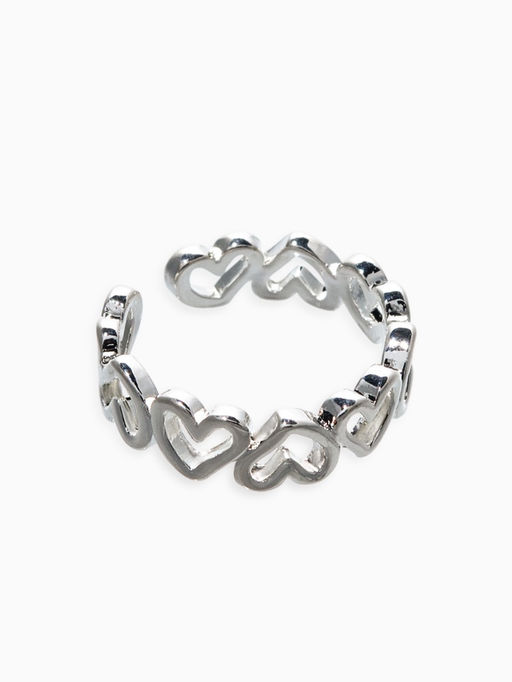 Кольцо «Сердце» чувства, цвет серебро, безразмерное